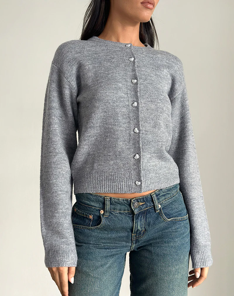 Aura Cardigan in Dusty Grey - Image 3