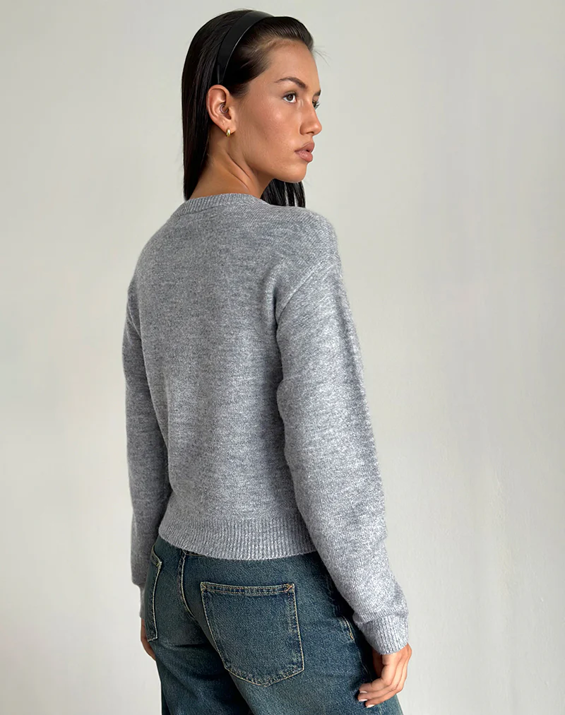 Aura Cardigan in Dusty Grey - Image 6