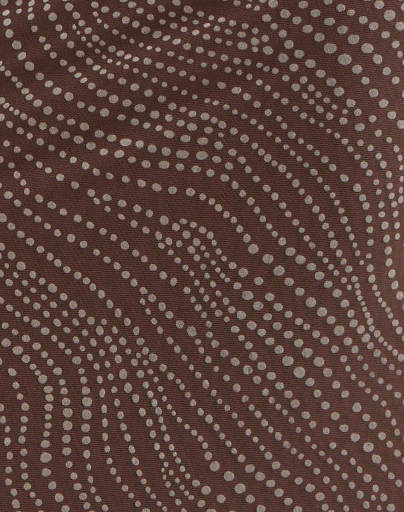 Badilah Top in Abstract Polka Flock Brown - Image 7
