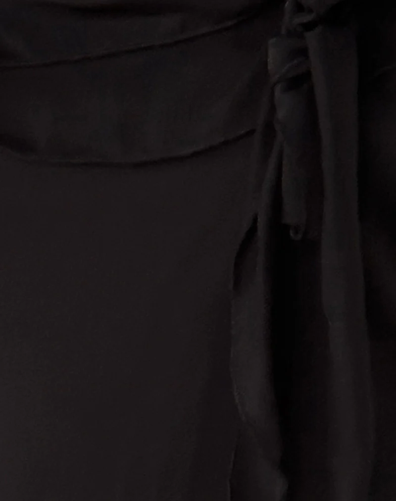 Binita Mini Dress in Chiffon Black - Image 6