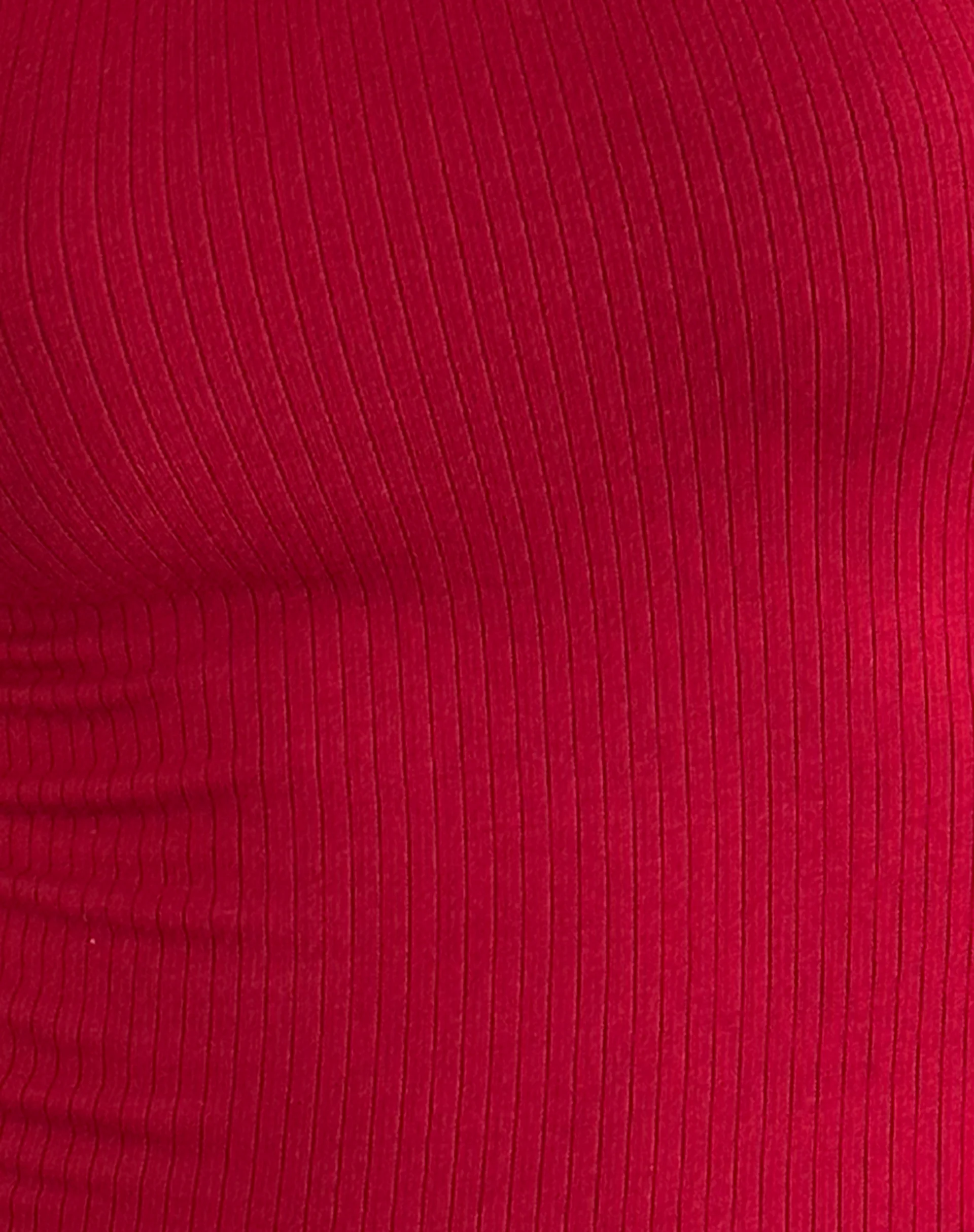 Binlo Extra Long Sleeve Top in Adrenaline Red Rib - Image 6