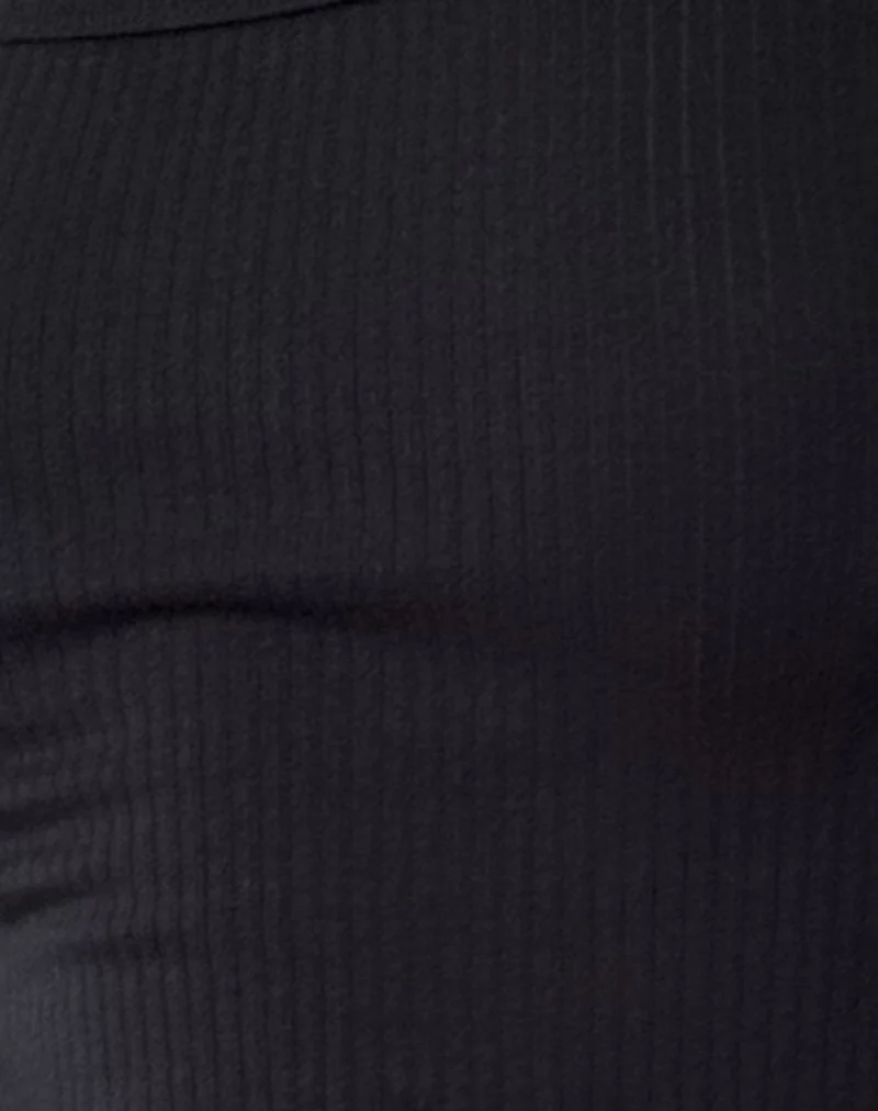 Binlo Extra Long Sleeve Top in Black - Image 6