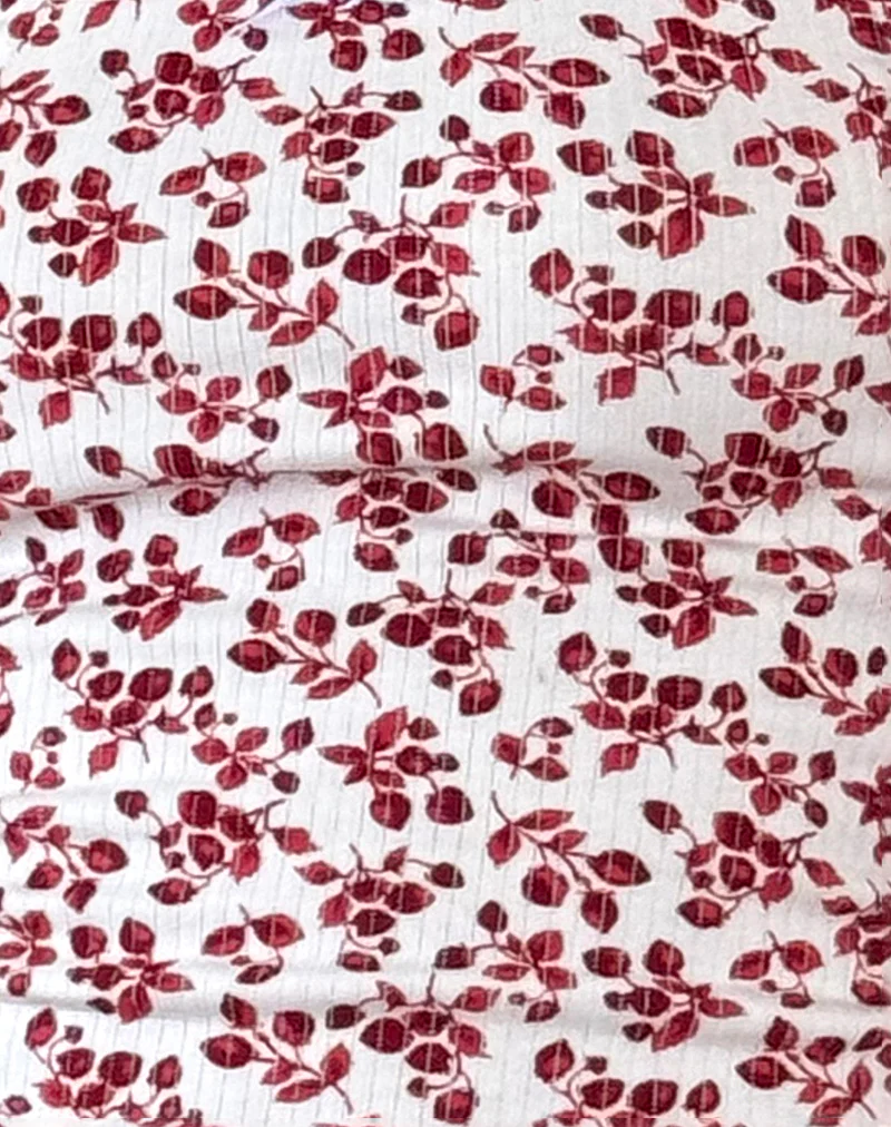 Bovillo Top in Summer Strawberry Off White - Image 6