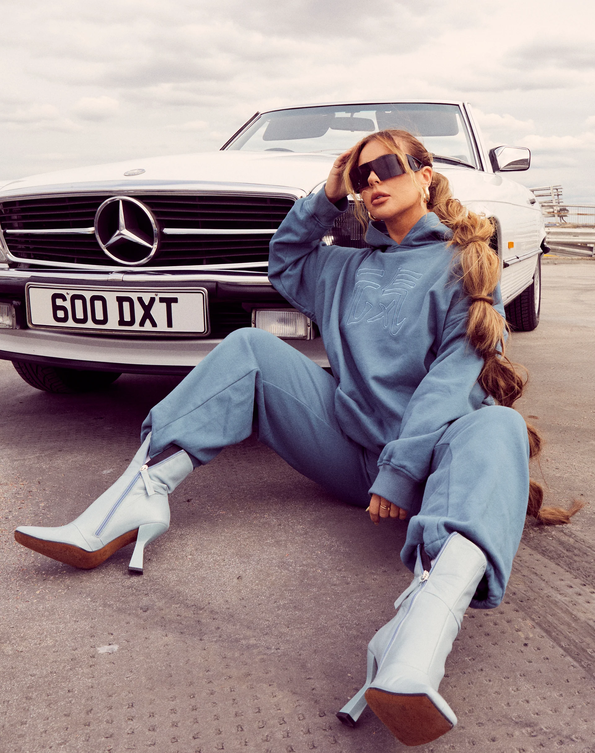 Bungee Jogger in Mineral Blue Japanese 'Spirit' Embro - Image 6