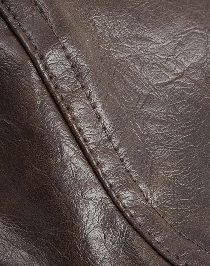 Flat Cap in PU Dark Brown - Image 5