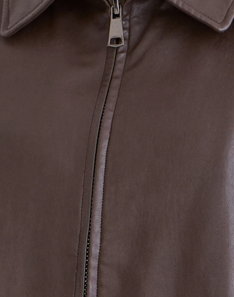 Cavita Jacket in PU Bitter Chocolate - Image 6