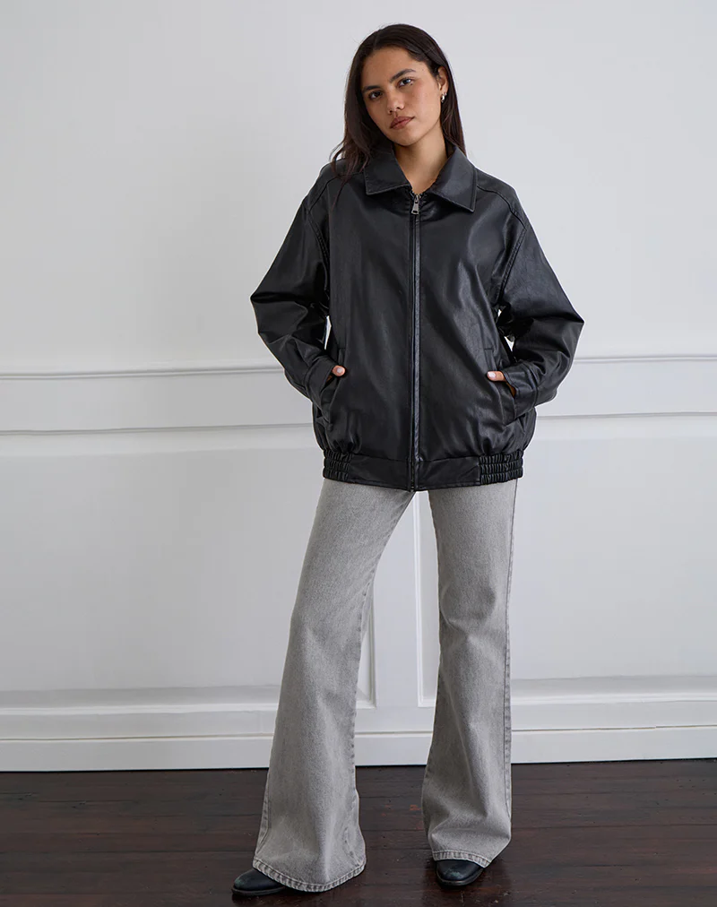 Cavita Jacket in PU Black - Image 4