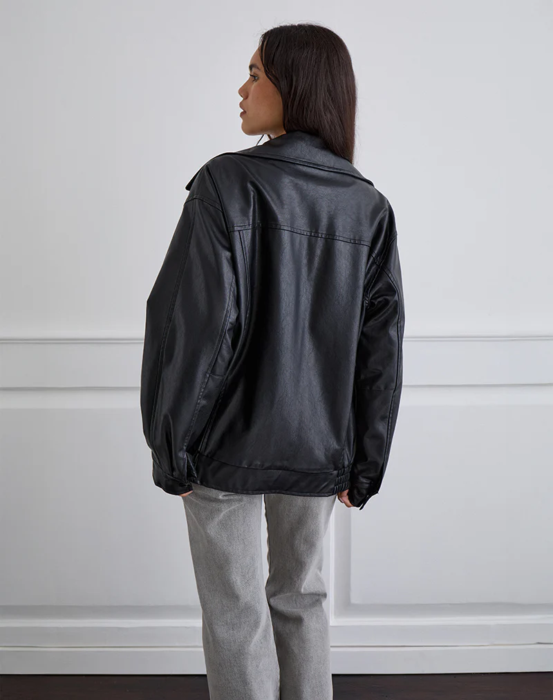 Cavita Jacket in PU Black - Image 5