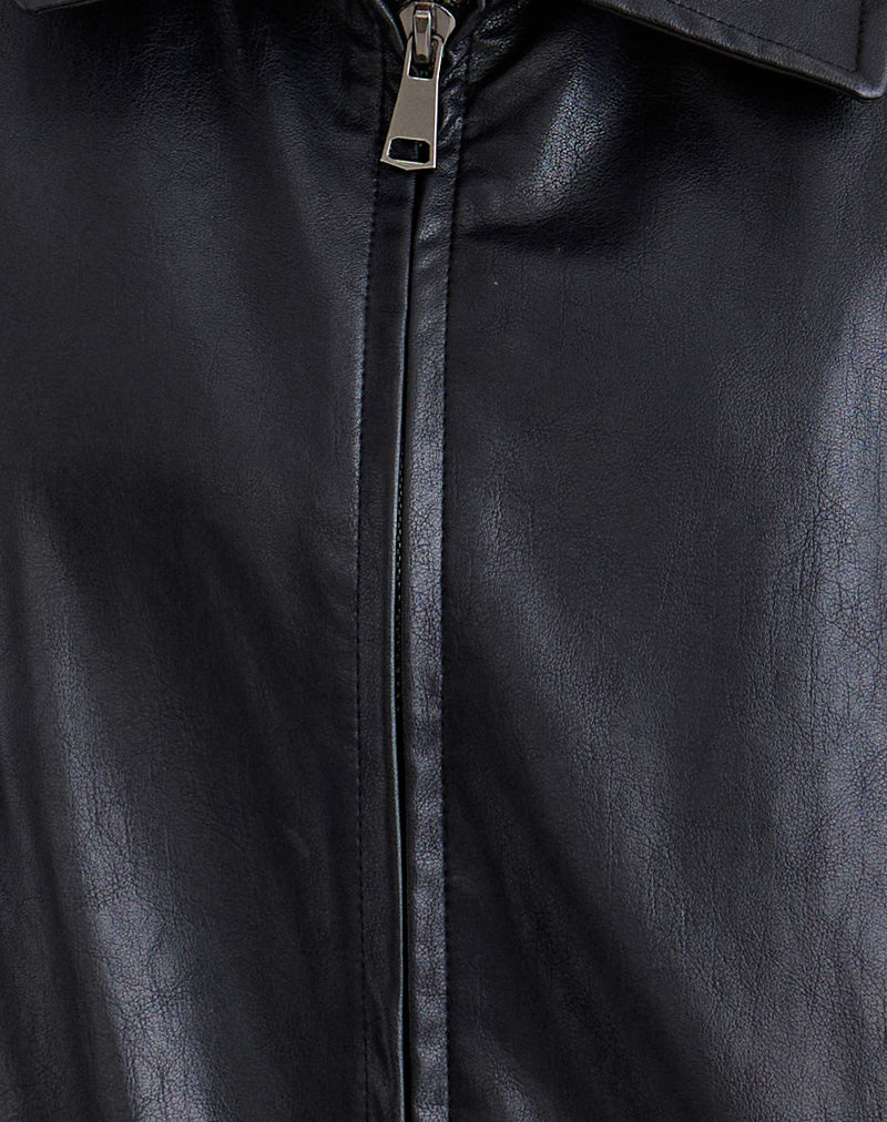 Cavita Jacket in PU Black - Image 6