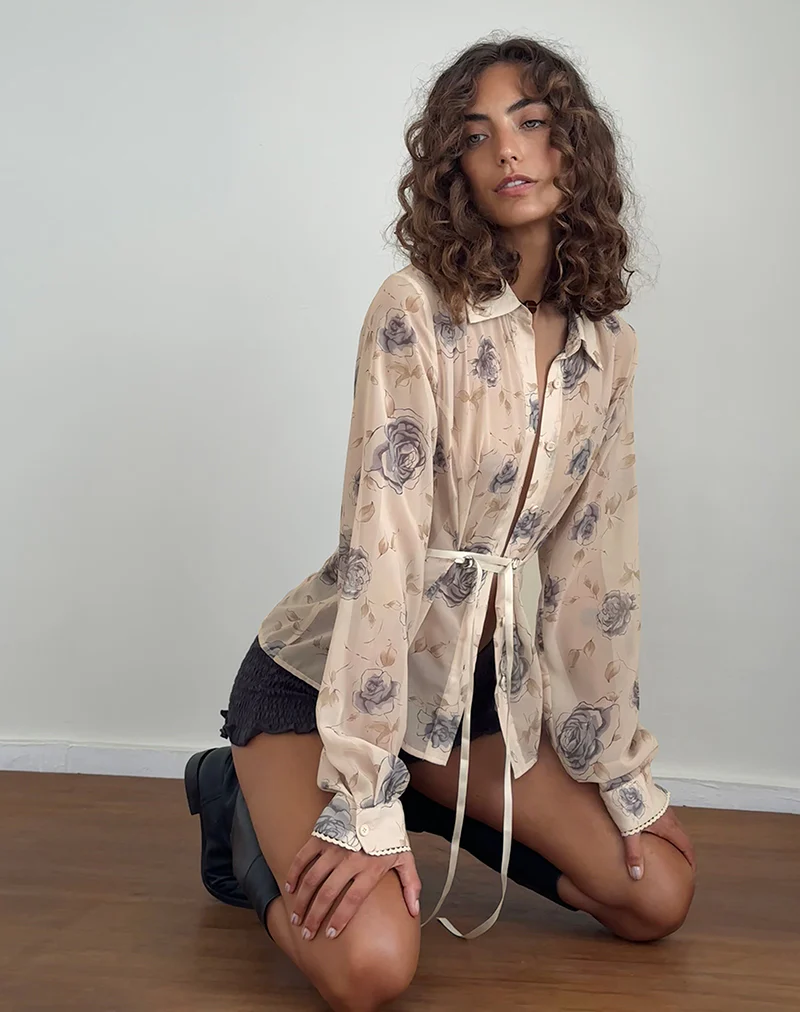 Christabel Shirt in Wild Rose Blue - Image 3