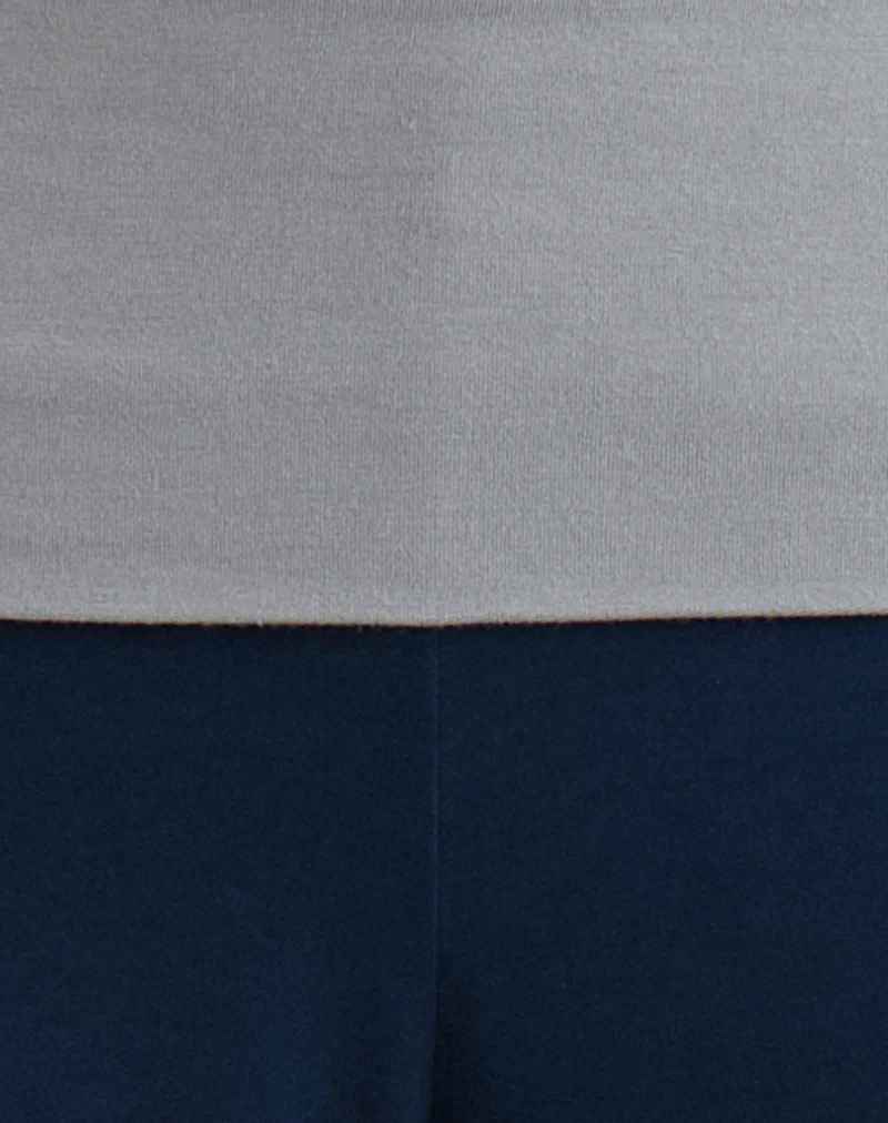 Coreta Foldover Trouser in Navy Grey Combination - Image 5