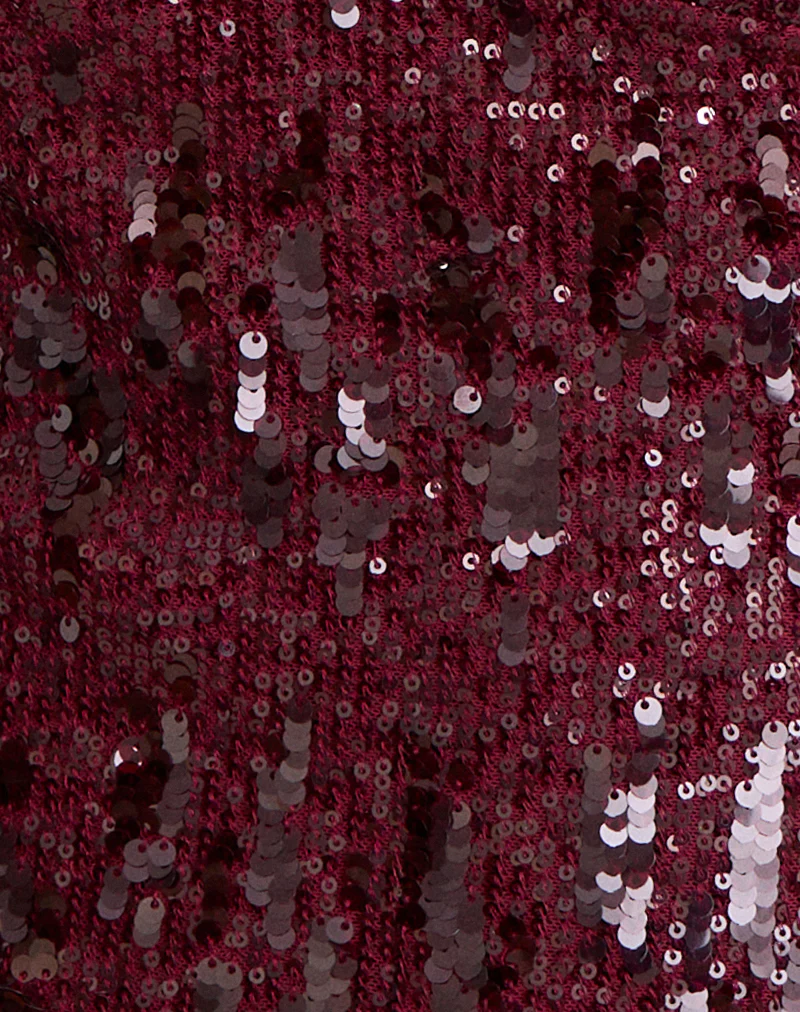 Cosio Halter Top in Mix Sequin Red - Image 6