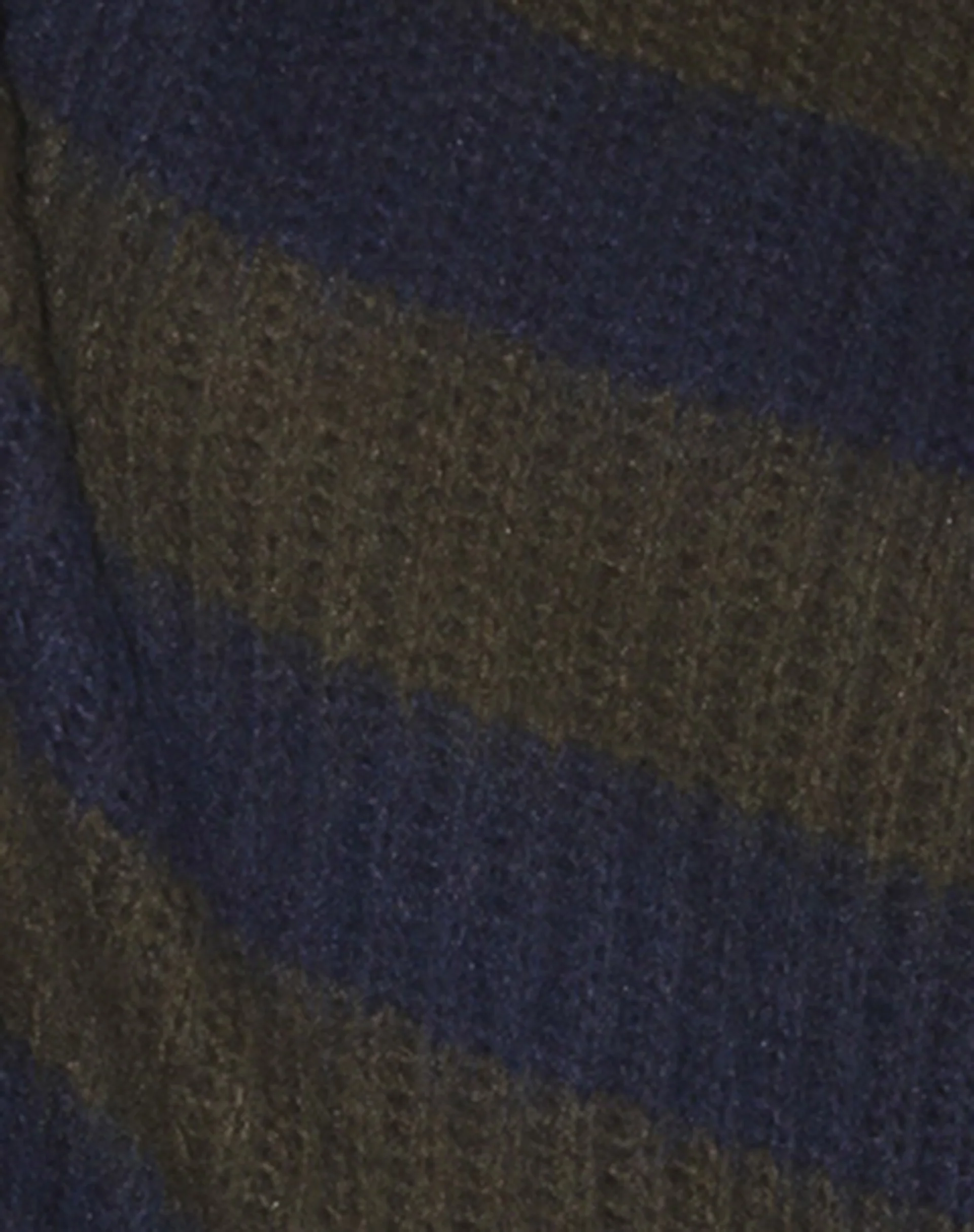 Daren Knitted Oversized Jumper in Khaki and Navy Blue Stripe - Image 6