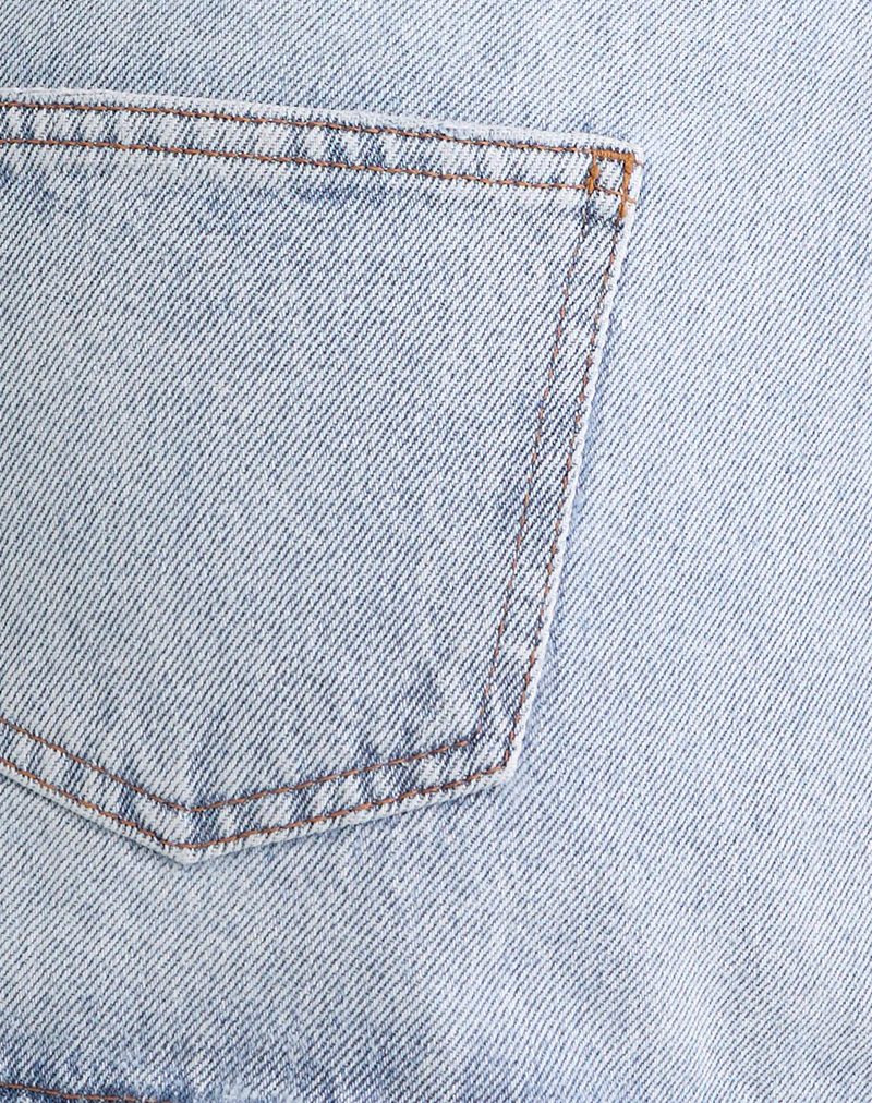 Distressed Mini Skirt in Blue Bleach - Image 7