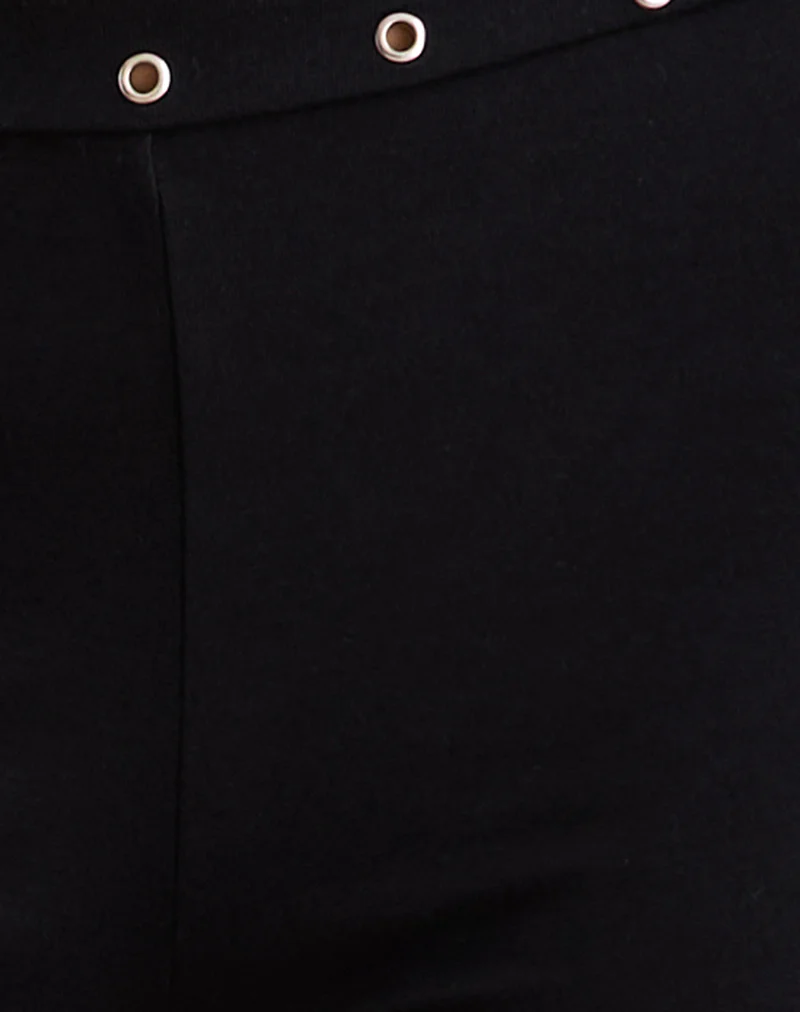 Dorala Low Rise Trousers with Eyelets in Black - Image 6
