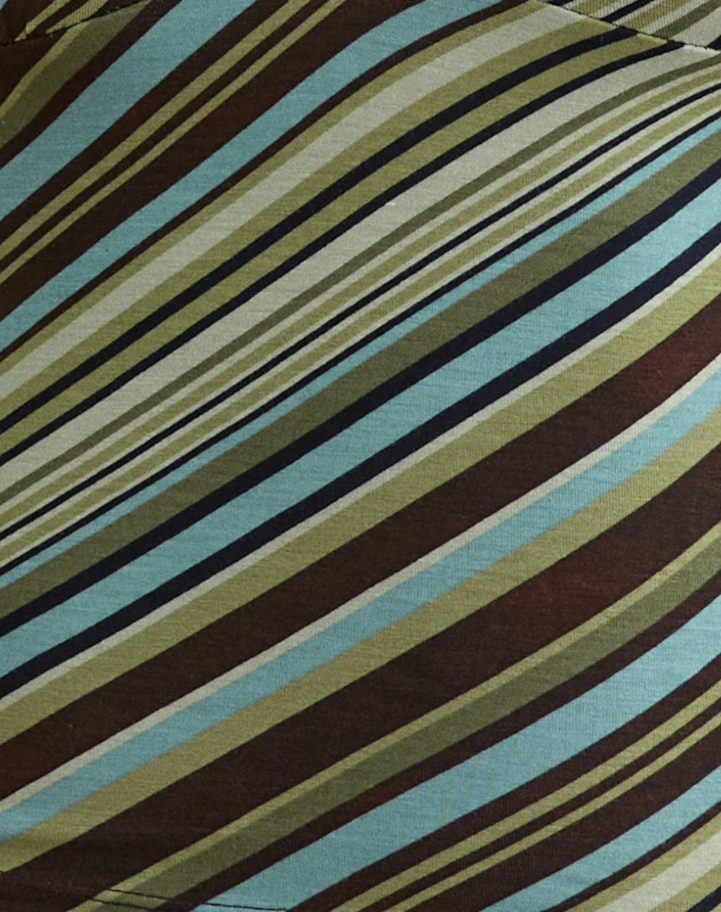 Emberly Plunge Top in Mixed Stripe Green - Image 6