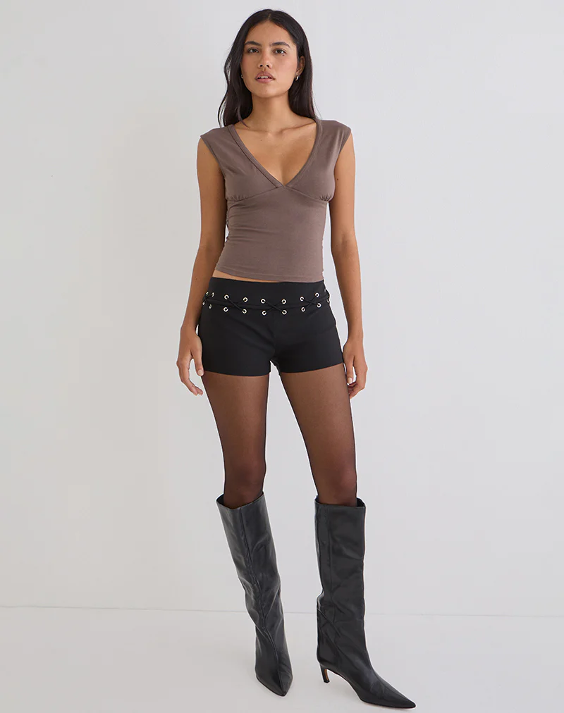 Emberly Plunge Top in Coffee Quartz - Image 4