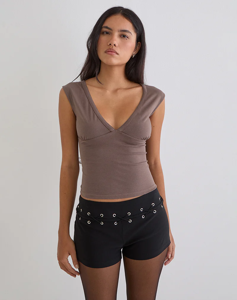 Emberly Plunge Top in Coffee Quartz - Image 5