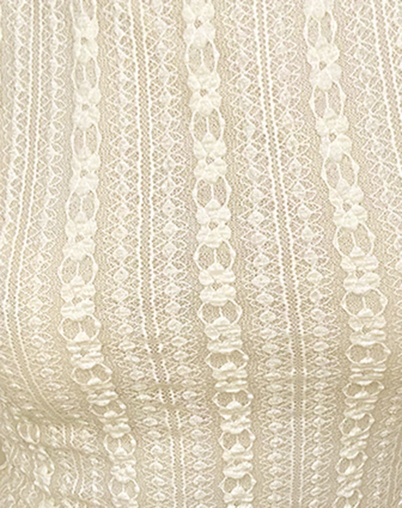 Etta Double Layered Lace Vest Top in Cream - Image 7