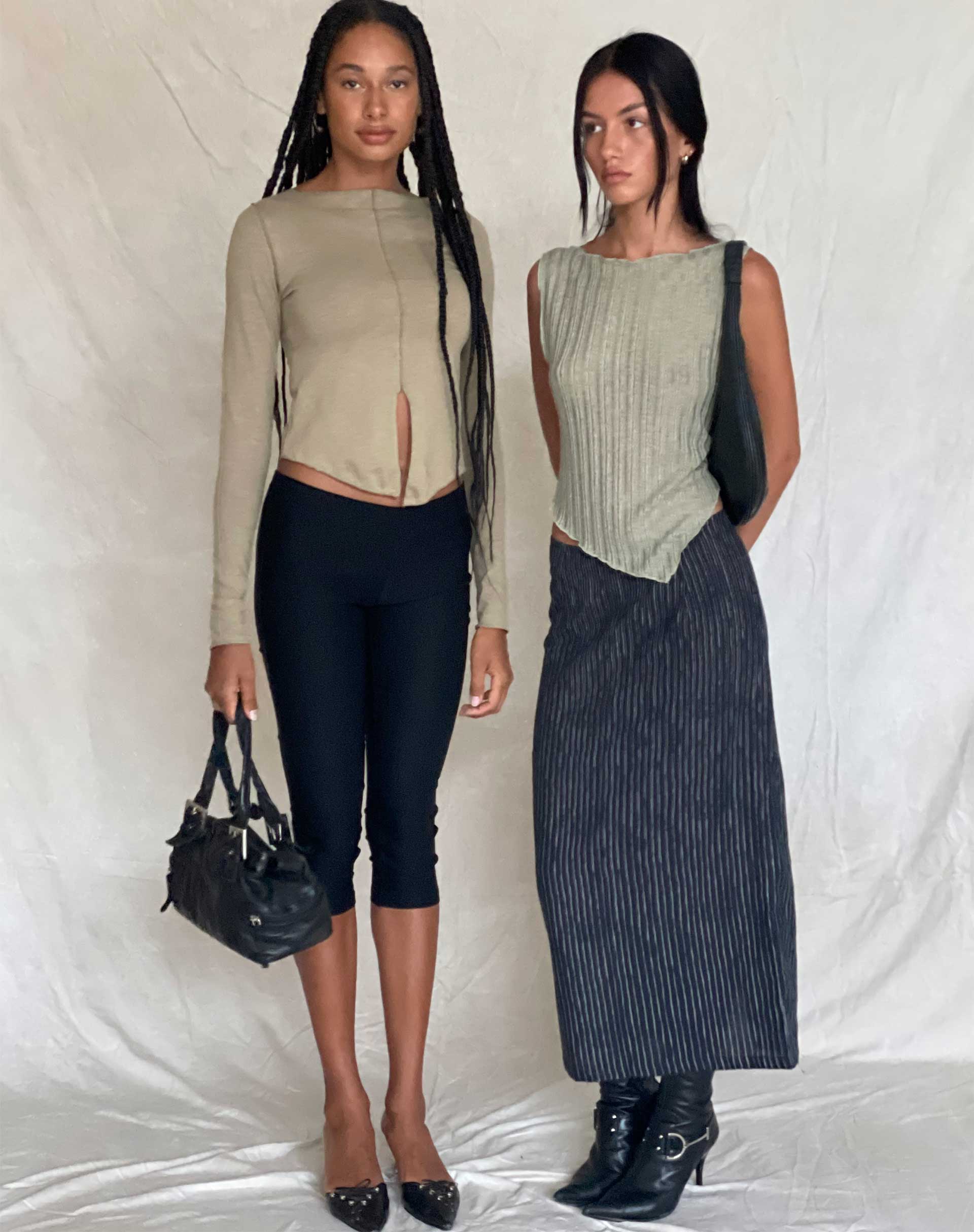 Etta Knitted Vest Top in Sage - Image 3