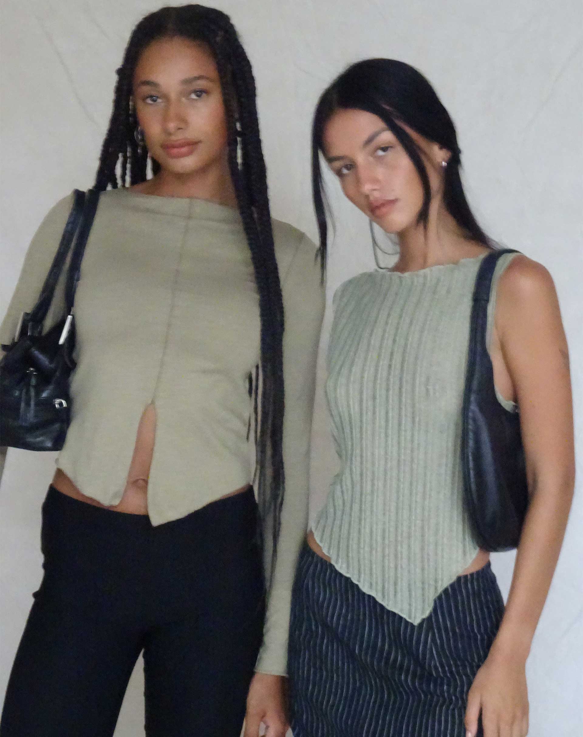 Etta Knitted Vest Top in Sage - Image 6