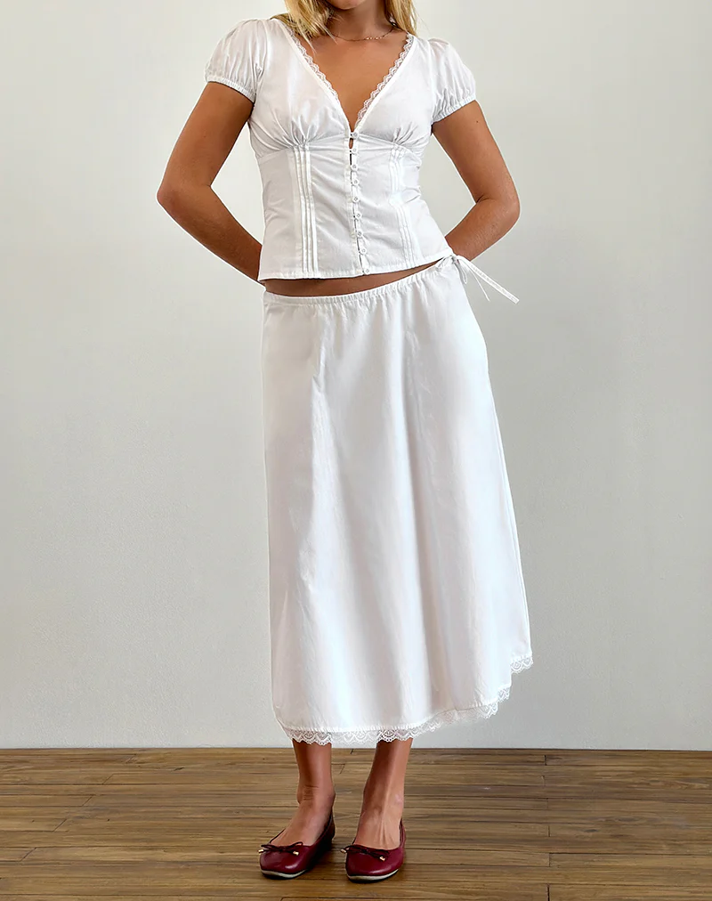 Ilias Corset Top in Poplin White - Image 4