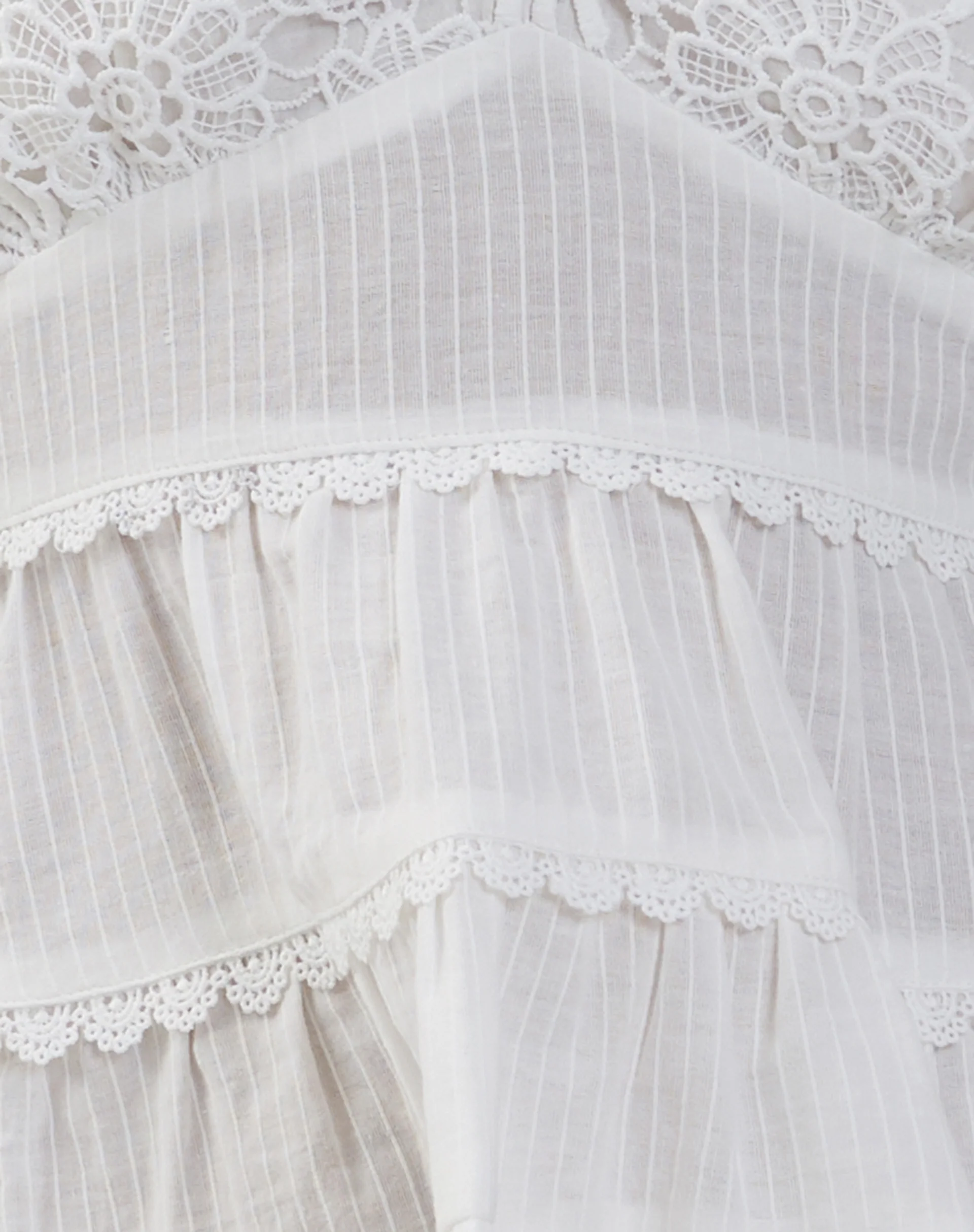 Juanita Frill Halterneck Top in Crochet White - Image 8