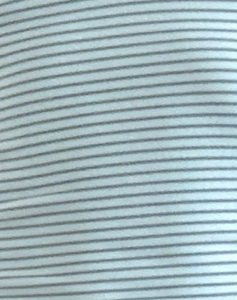 Jules Halter Top in Blue and Grey Jersey Stripe - Image 7