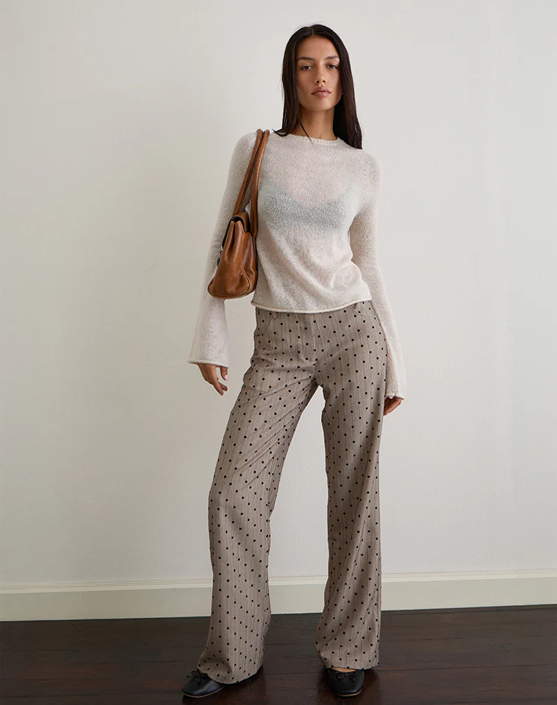 Kaleo Roll Edge Jumper in Knit Ecru - Image 4