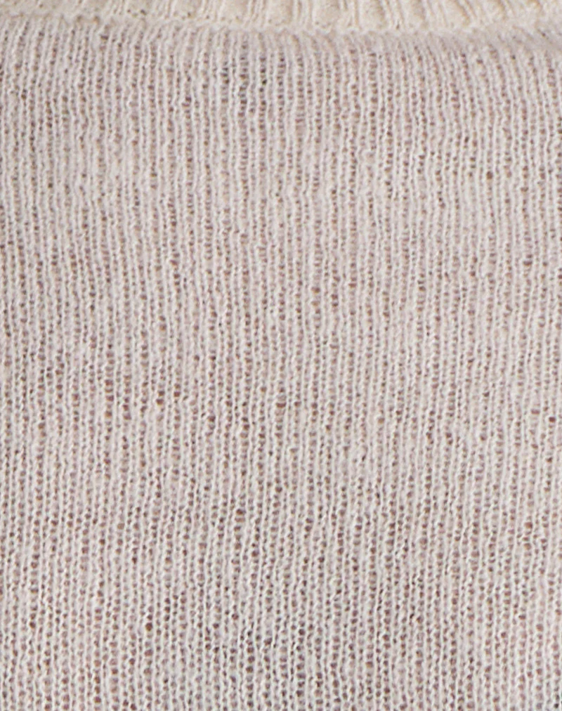 Kaleo Roll Edge Jumper in Knit Ecru - Image 7