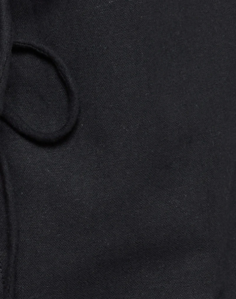 Kayve Tie Front Top in Black - Image 6