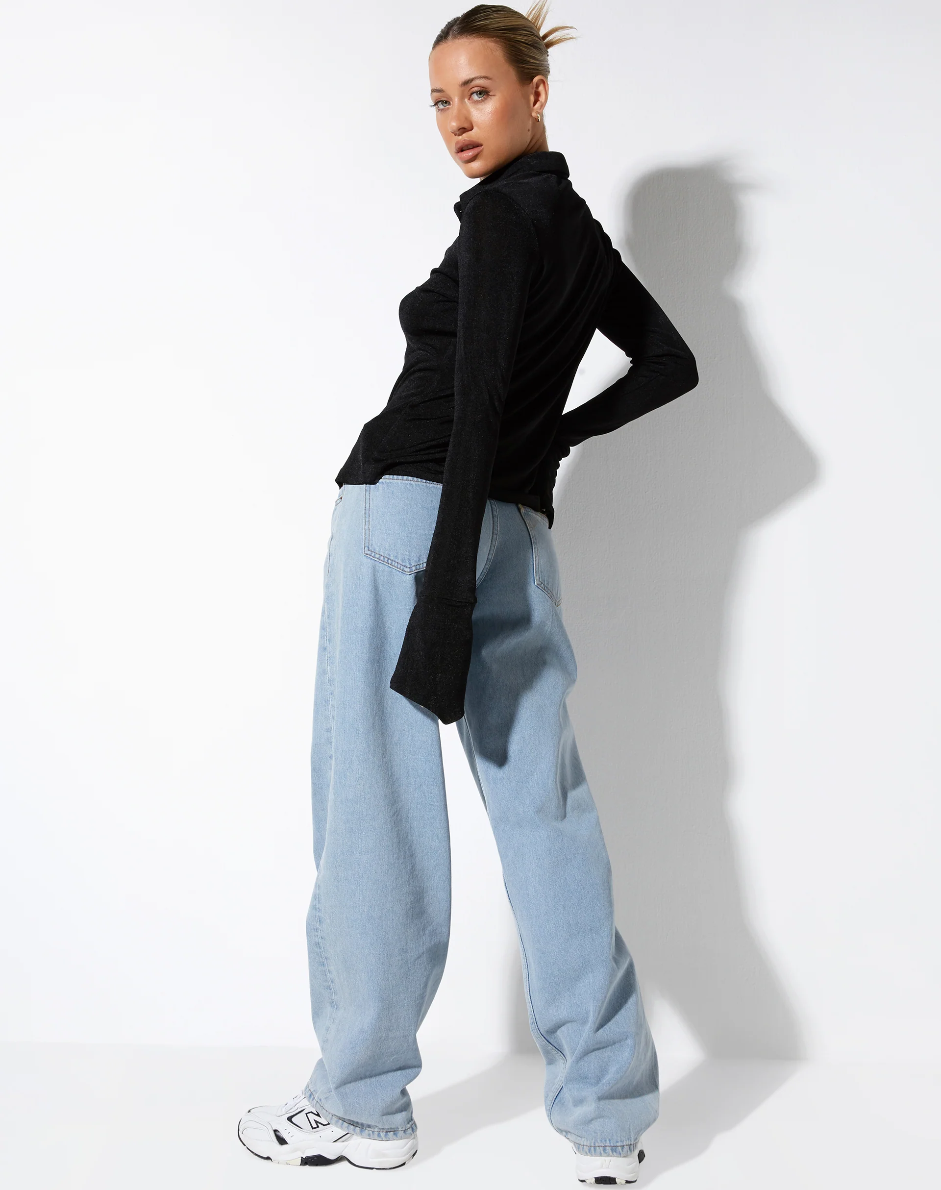 Keani Long Sleeve Shirt in Crepe Black - Image 4