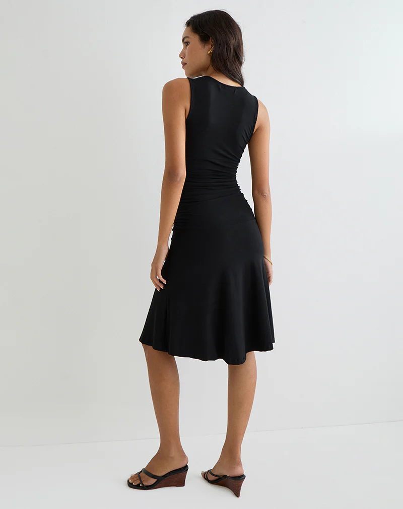 Laluma Midi Dress in Black - Image 4