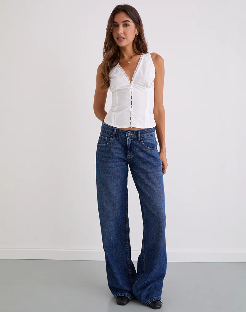 Lasily Sleeveless Corset Top in White - Image 5