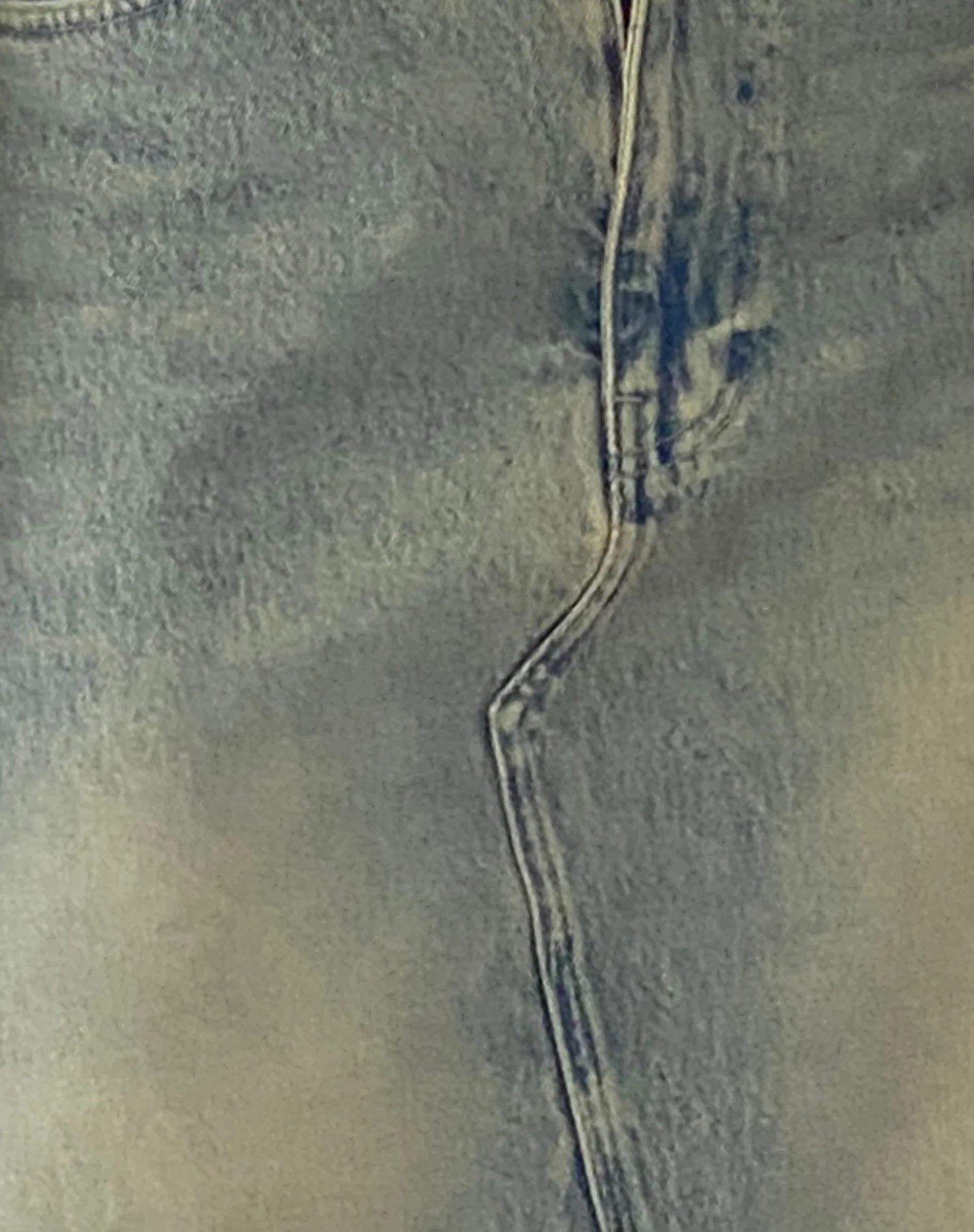 Low Rise Denim Midi Skirt in Light Blue Sand - Image 7