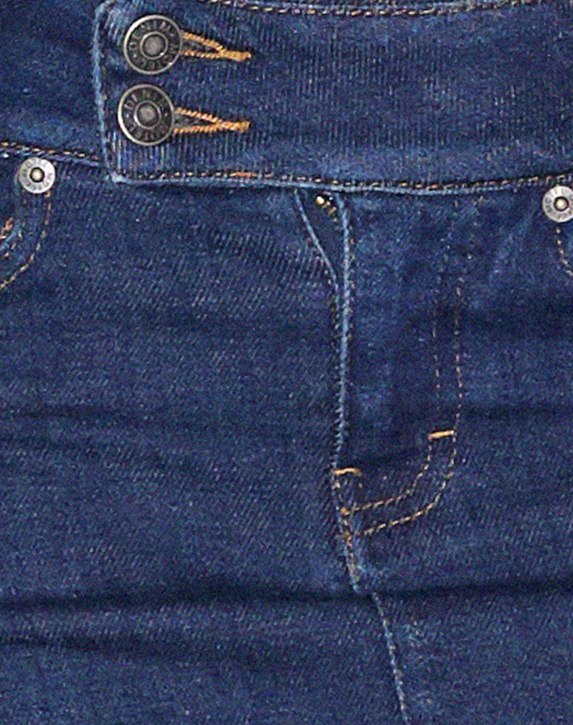 Low Rise Denim Mini Skirt in Dark Vintage Wash - Image 5