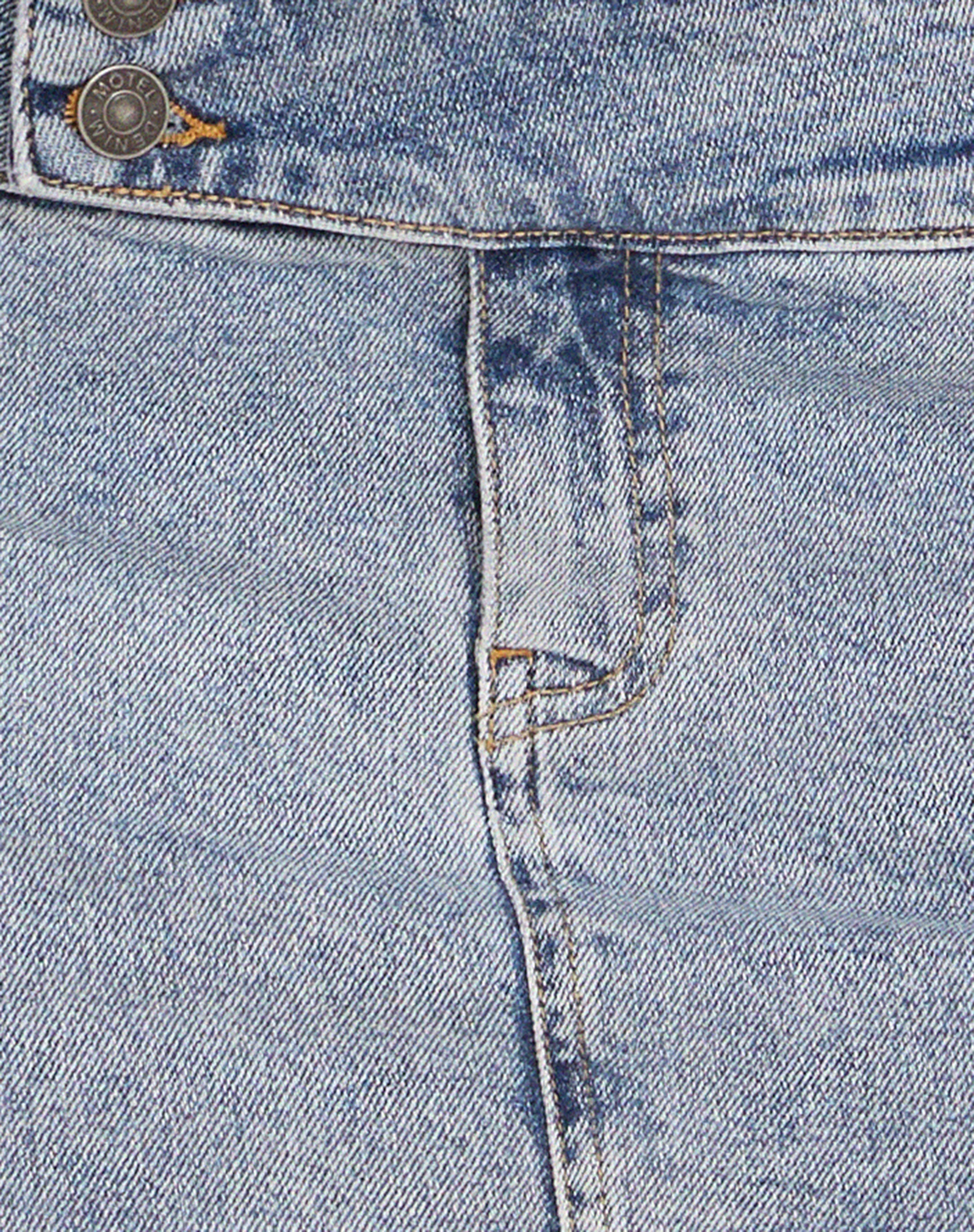 Low Rise Mini Skirt in Light Wash Blue - Image 5