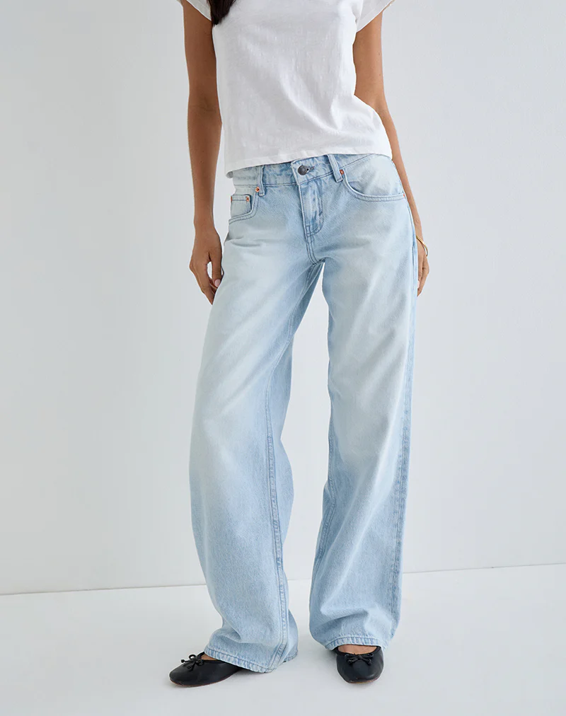 Low Rise Parallel Jeans in Icy Blue - Image 3