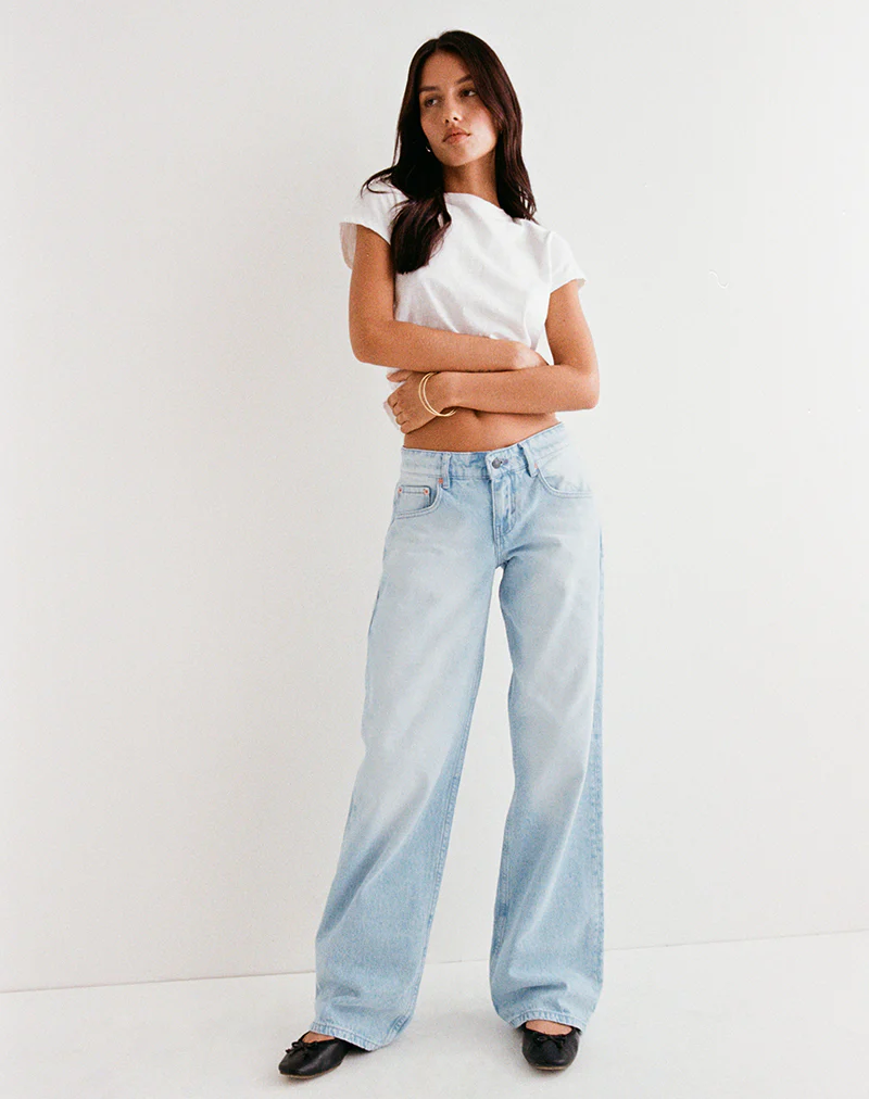 Low Rise Parallel Jeans in Icy Blue - Image 5