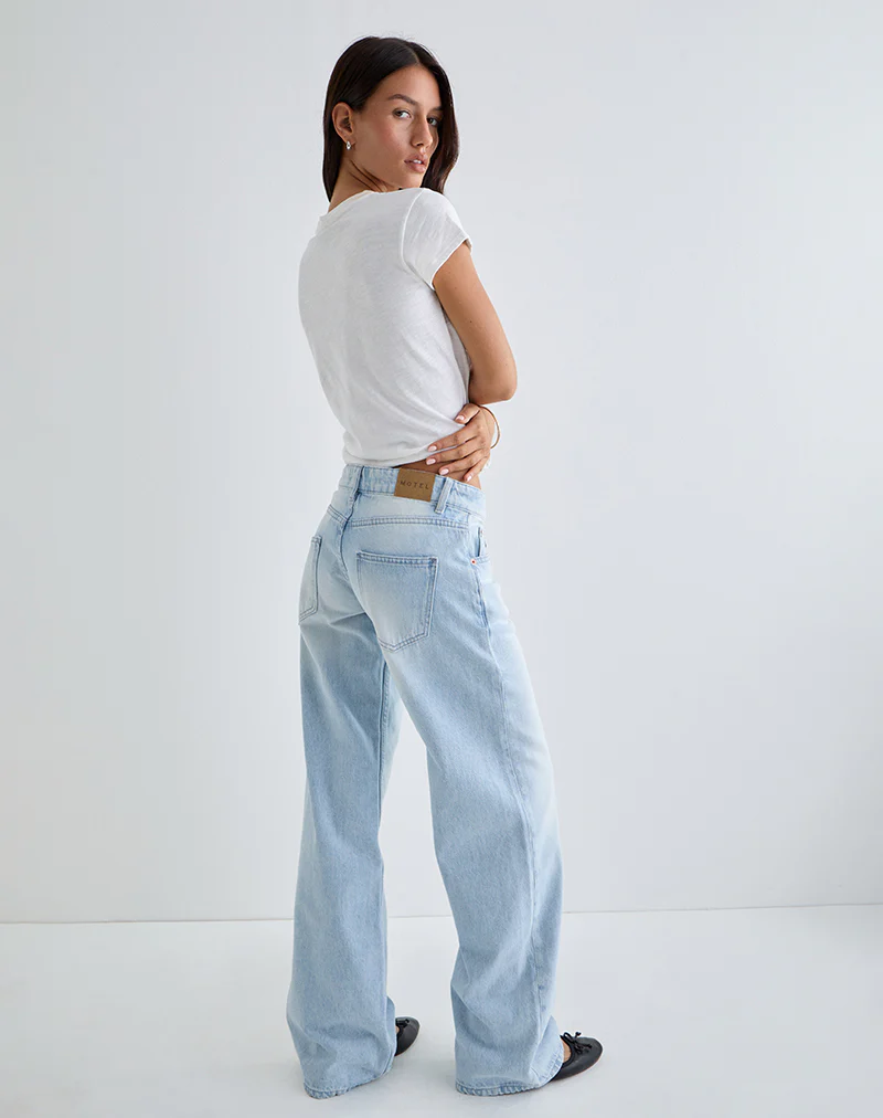 Low Rise Parallel Jeans in Icy Blue - Image 6