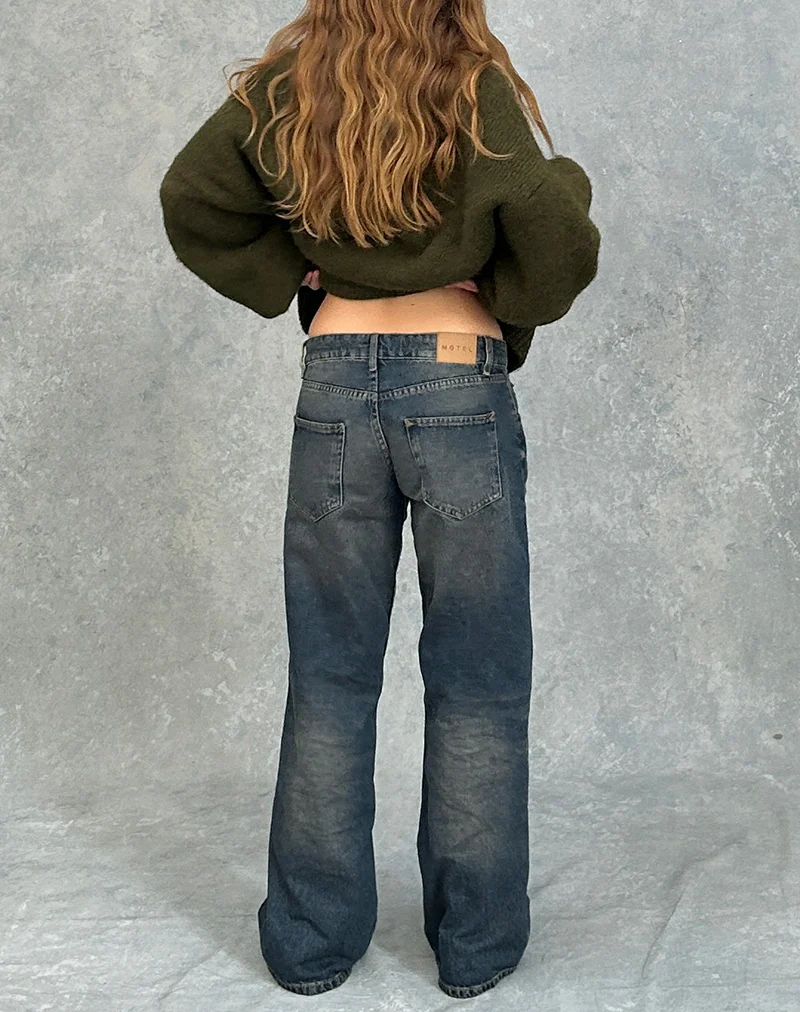 Low Rise Parallel Jeans in Steel Blue - Image 4