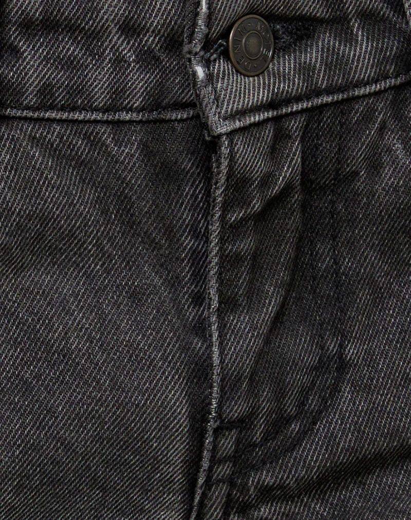 Low Rise Parallel Jeans in Washed Black Grey - Image 6