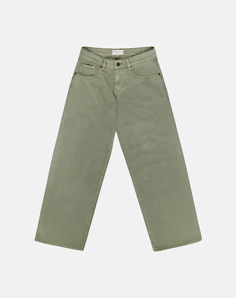 Low Rise Roomy Jeans in Fern Green - Image 7
