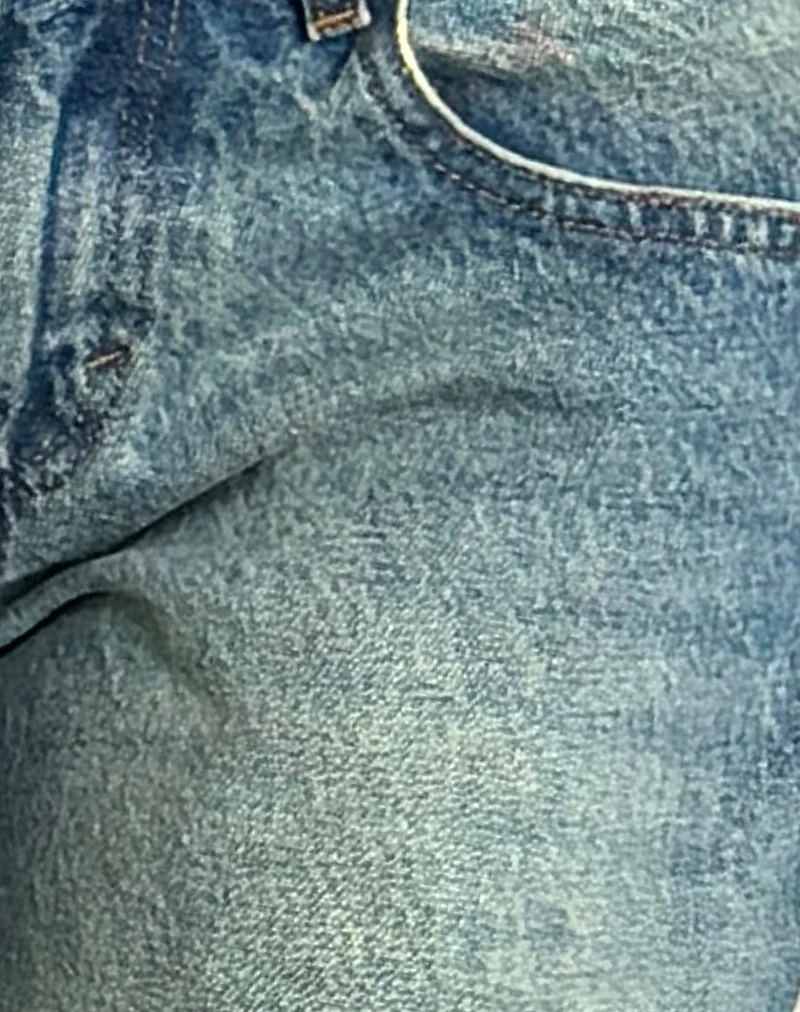 Roomy Extra Wide Low Rise Jeans in Sea Green - Image 6