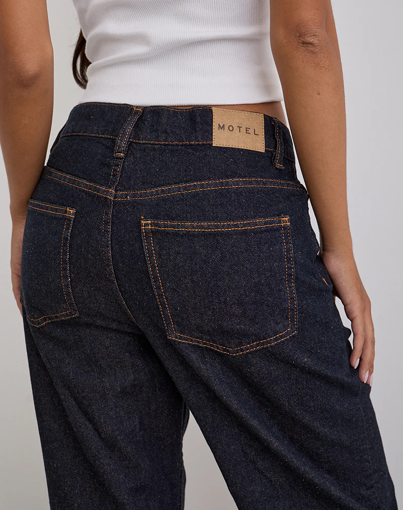 Low Slung Slim Parallel Jeans in Indigo - Image 3