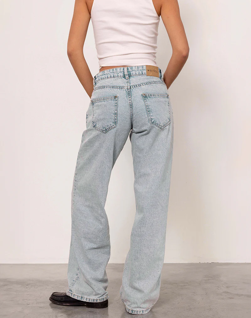 Low Rise Parallel Jeans in 80s Light Blue Wash - Image 7