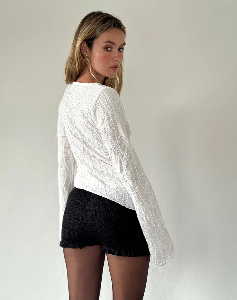 Lucca Ripple Top Jacquard White - Image 3