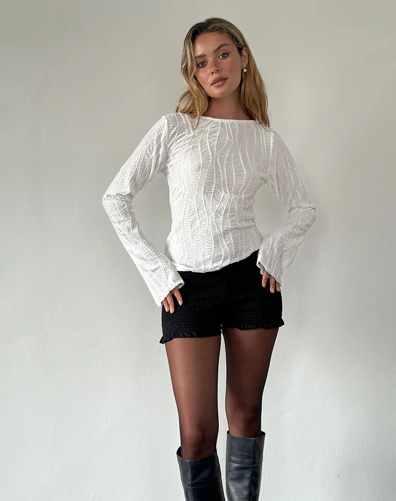 Lucca Ripple Top Jacquard White - Image 4