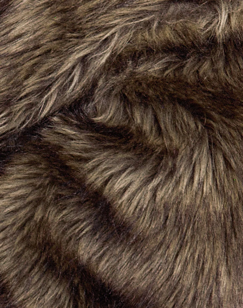 Lupita Jacket in Faux Long Fur Brown - Image 8