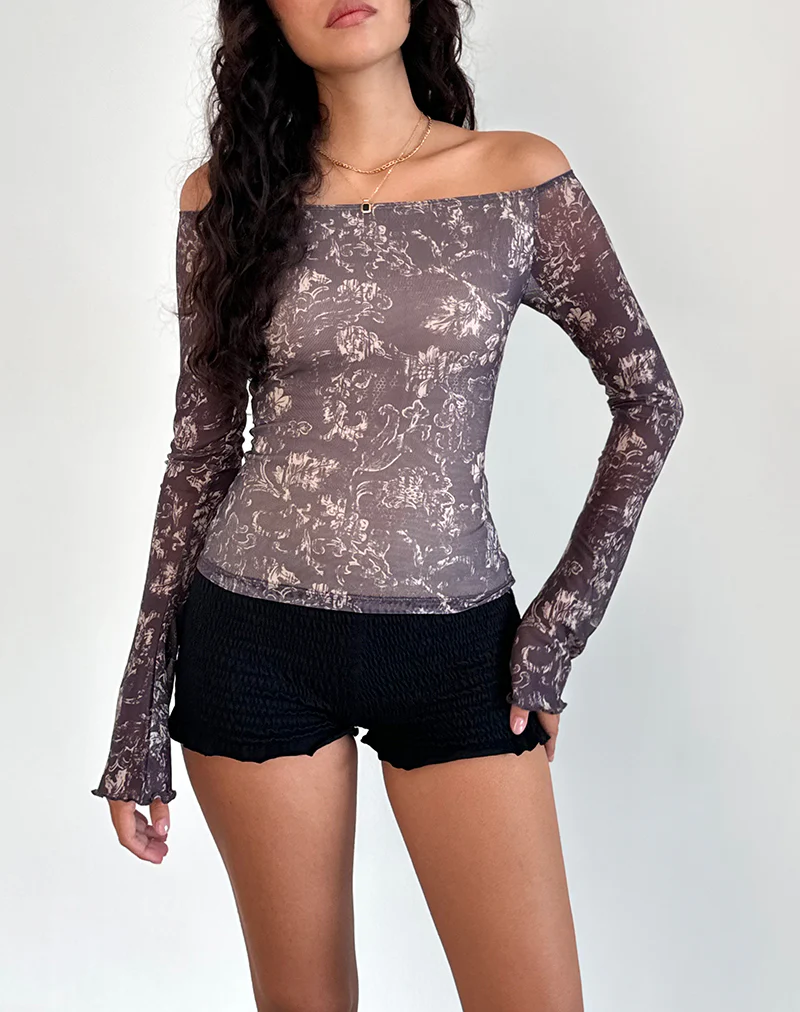 Lutana Top in Batik Botanical Brown - Image 4